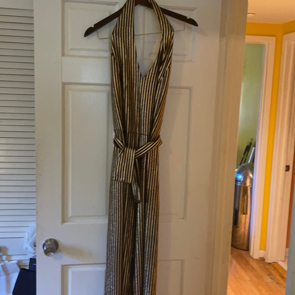 Fashion Nova gold and black jumpsuit